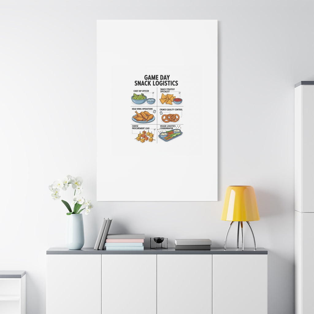 Game Day Snack Logistics Canvas, Dip Strategist Poster | Game Day Blueprint